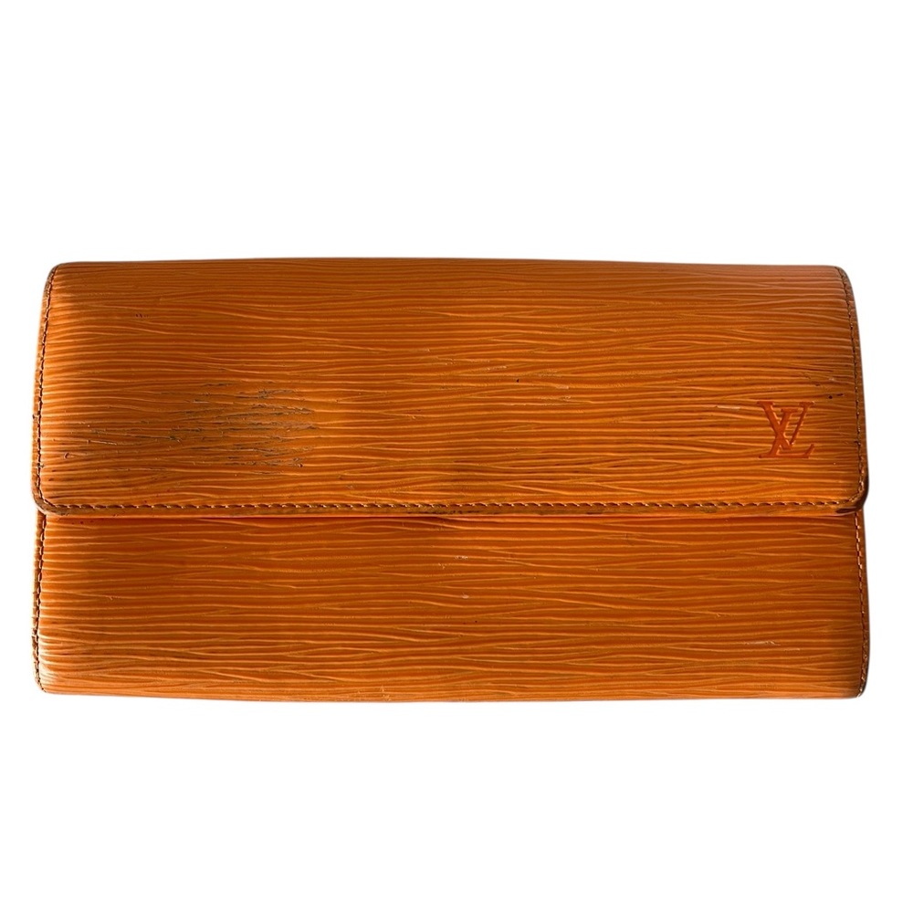 Louis Vuitton Sarah wallet in orange Epi leather